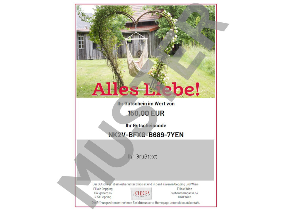 Chico-Gutschein "Alles Liebe!"