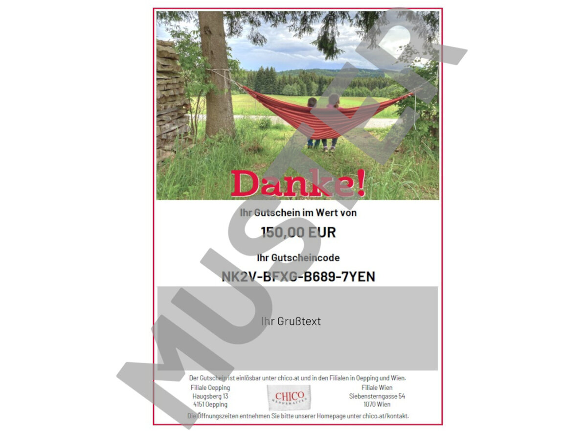 Chico-Gutschein "Danke!"