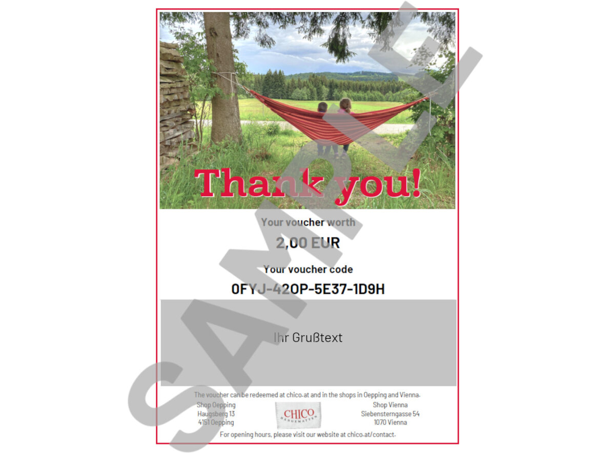 Chico-Gutschein "Danke!"