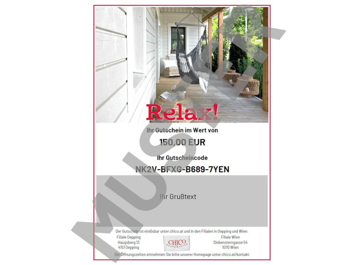 Chico-Gutschein "Relax!"